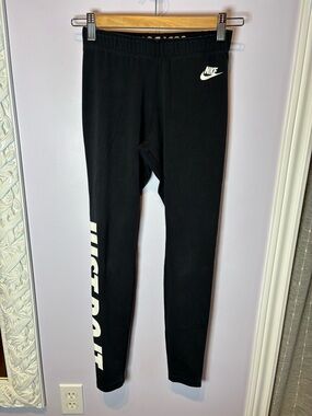 Nike Black Leggings with White 'Just Do It' Side Graphic